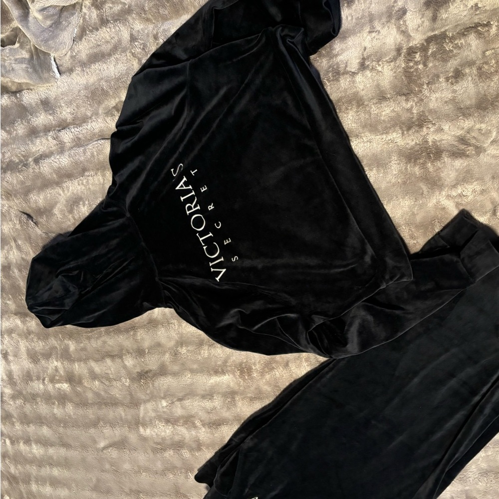 Victoria's Secret Black Velour Lounge Set